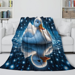 Canard Plaid en Polaire Imprimé 3D Couverture Douce Confortable pour Canapé Lit Bureau