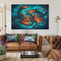 Loup Peinture sur toile sans cadre, impressions posters art mural pour déco maison chambre bureau