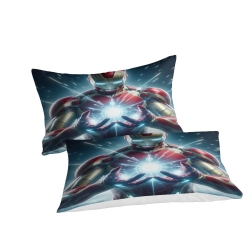 Avengers Iron Man Housse de Couette Imprimée 3D Douce 3 Pièces Literie Garçons Filles