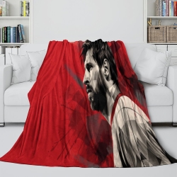 Lionel Messi Plaid en Polaire Imprimé 3D Couverture Douce Confortable pour Canapé Lit Bureau