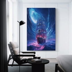 Voilier Peinture sur toile sans cadre, impressions posters art mural pour déco maison chambre bureau