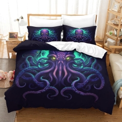 Mythe de l'horreur Cthulhu Housse de Couette Imprimée 3D Douce 3 Pièces Literie Garçons Filles