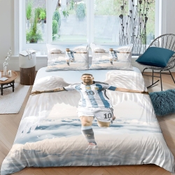 Lionel Messi Housse de Couette Imprimée 3D Douce 3 Pièces Literie Garçons Filles