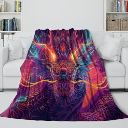 Dragon Plaid en Polaire Imprimé 3D Couverture Douce Confortable pour Canapé Lit Bureau