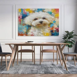 Maltese Chien Peinture sur toile sans cadre, impressions posters art mural pour déco maison chambre bureau