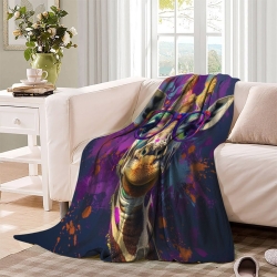 Girafe Plaid en Polaire Imprimé 3D Couverture Douce Confortable pour Canapé Lit Bureau