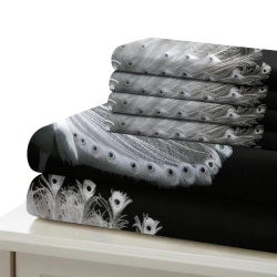 Paon Housse de Couette Imprimée 3D Douce 3 Pièces Literie Garçons Filles