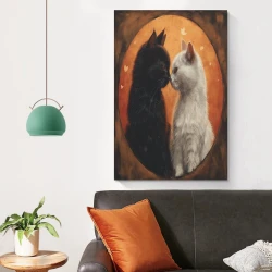 Chat Peinture sur toile sans cadre, impressions posters art mural pour déco maison chambre bureau