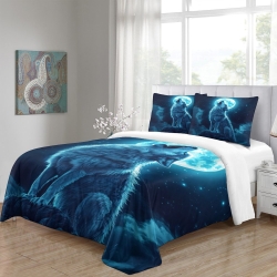 Loup Housse de Couette Imprimée 3D Douce 3 Pièces Literie Garçons Filles
