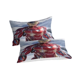 Avengers Iron Man Housse de Couette Imprimée 3D Douce 3 Pièces Literie Garçons Filles