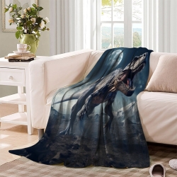 Dinosaure Plaid en Polaire Imprimé 3D Couverture Douce Confortable pour Canapé Lit Bureau