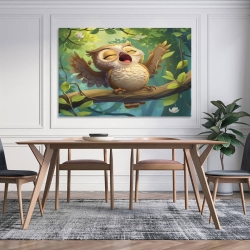 Hibou Peinture sur toile sans cadre, impressions posters art mural pour déco maison chambre bureau