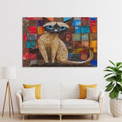 Siamese Chat Peinture sur toile sans cadre, impressions posters art mural pour déco maison chambre bureau