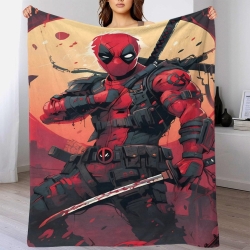 Marvel Deadpool Plaid en Polaire Imprimé 3D Couverture Douce Confortable pour Canapé Lit Bureau