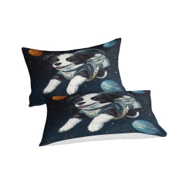 Border Collie Housse de Couette Imprimée 3D Douce 3 Pièces Literie Garçons Filles