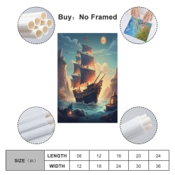 Voilier Peinture sur toile sans cadre, impressions posters art mural pour déco maison chambre bureau