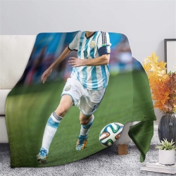Lionel Messi Plaid en Polaire Imprimé 3D Couverture Douce Confortable pour Canapé Lit Bureau