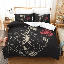Crâne Housse de Couette Imprimée 3D Douce 3 Pièces Literie Garçons Filles