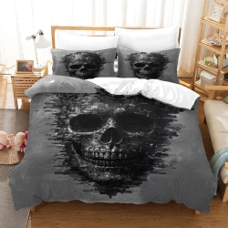 Crâne Housse de Couette Imprimée 3D Douce 3 Pièces Literie Garçons Filles