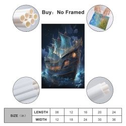 Voilier Peinture sur toile sans cadre, impressions posters art mural pour déco maison chambre bureau
