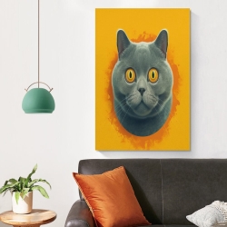 Chat Peinture sur toile sans cadre, impressions posters art mural pour déco maison chambre bureau