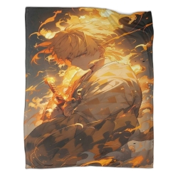 Tueur de démons: Demon Slayer Plaid en Polaire Imprimé 3D Couverture Douce Confortable pour Canapé Lit Bureau