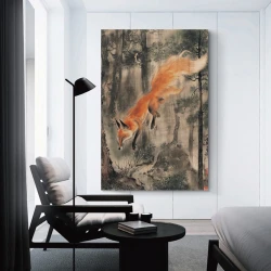 Renard Peinture sur toile sans cadre, impressions posters art mural pour déco maison chambre bureau