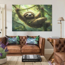 Paresseux Peinture sur toile sans cadre, impressions posters art mural pour déco maison chambre bureau