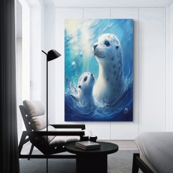 Phoque Peinture sur toile sans cadre, impressions posters art mural pour déco maison chambre bureau