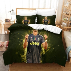 Cristiano Ronaldo Housse de Couette Imprimée 3D Douce 3 Pièces Literie Garçons Filles