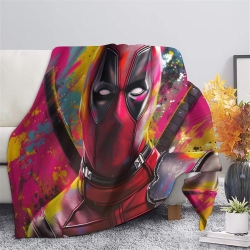 Marvel Deadpool Plaid en Polaire Imprimé 3D Couverture Douce Confortable pour Canapé Lit Bureau