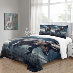 Dinosaure Housse de Couette Imprimée 3D Douce 3 Pièces Literie Garçons Filles