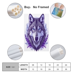 Loup Peinture sur toile sans cadre, impressions posters art mural pour déco maison chambre bureau