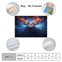 Renne Peinture sur toile sans cadre, impressions posters art mural pour déco maison chambre bureau