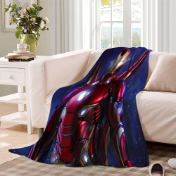Avengers Iron Man Plaid en Polaire Imprimé 3D Couverture Douce Confortable pour Canapé Lit Bureau