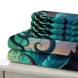 Mythe de l'horreur Cthulhu Housse de Couette Imprimée 3D Douce 3 Pièces Literie Garçons Filles