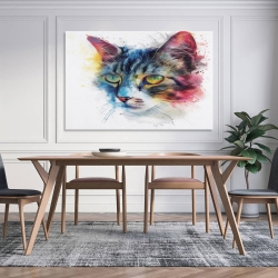 Chat Peinture sur toile sans cadre, impressions posters art mural pour déco maison chambre bureau