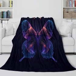 Papillon Plaid en Polaire Imprimé 3D Couverture Douce Confortable pour Canapé Lit Bureau
