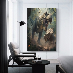 Dinosaure Peinture sur toile sans cadre, impressions posters art mural pour déco maison chambre bureau