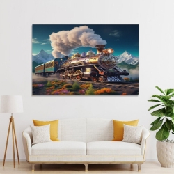 Dampfzug Unrahmtes Leinwandbild, Wandkunst-Poster-Drucke für Zuhause, Schlafzimmer, Büro Dekoration