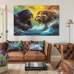 Leone Pittura su tela senza cornice, stampe di poster arte murale per arredo casa camera ufficio