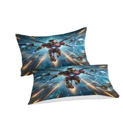 Avengers Iron Man Copripiumino Stampato 3D Morbido 3 Pezzi Biancheria da Letto per Ragazzi Ragazze