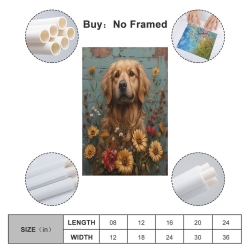 Golden Retriever Peinture sur toile sans cadre, impressions posters art mural pour déco maison chambre bureau