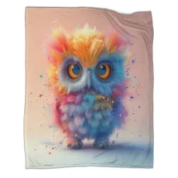 Hibou Plaid en Polaire Imprimé 3D Couverture Douce Confortable pour Canapé Lit Bureau