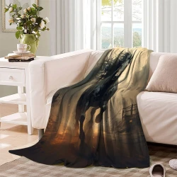 Cheval Plaid en Polaire Imprimé 3D Couverture Douce Confortable pour Canapé Lit Bureau