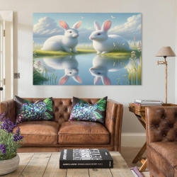 Lapin Petit lapin Peinture sur toile sans cadre, impressions posters art mural pour déco maison chambre bureau