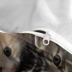 Chat Housse de Couette Imprimée 3D Douce 3 Pièces Literie Garçons Filles