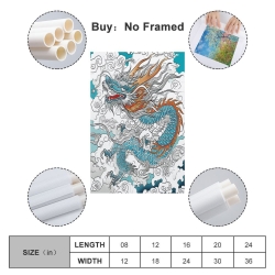 Dragon Peinture sur toile sans cadre, impressions posters art mural pour déco maison chambre bureau