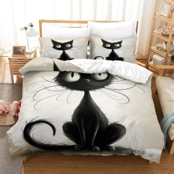Chat persan Housse de Couette Imprimée 3D Douce 3 Pièces Literie Garçons Filles