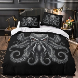 Mythe de l'horreur Cthulhu Housse de Couette Imprimée 3D Douce 3 Pièces Literie Garçons Filles